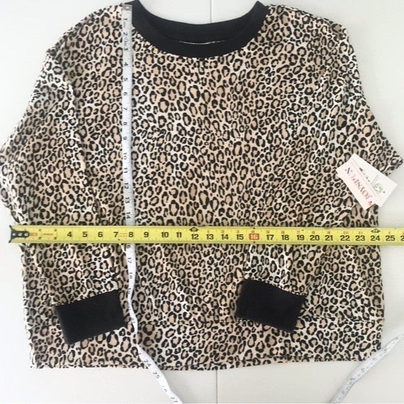 ❌sold on other ❌site!leopard Print Long Sleeve Short Pajama/Loungewear Set -Wom - Picture 5 of 6
